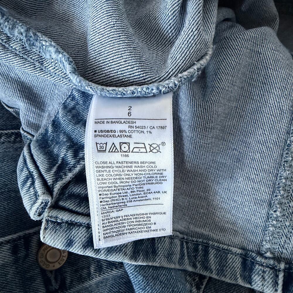 GAP Denim Button-Front Mini Dress Light Wash Jean Strappy Size 2 Y2K Sweetheart - Picture 5 of 5